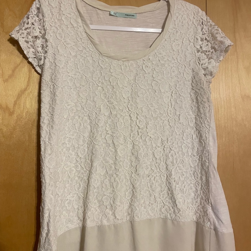 Maurice’s lace shirt with sheer bottom